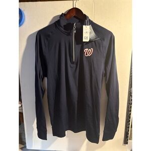 Cutter & Buck Washington Nationals MLB Quarter Zip Pullover Navy Blue Mens Small